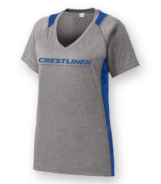 Picture of LST361 - Ladies' Heather Colorblock Contender V-neck